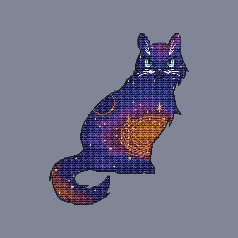 Star Cat 2 Cross Stitch Pattern фото 4