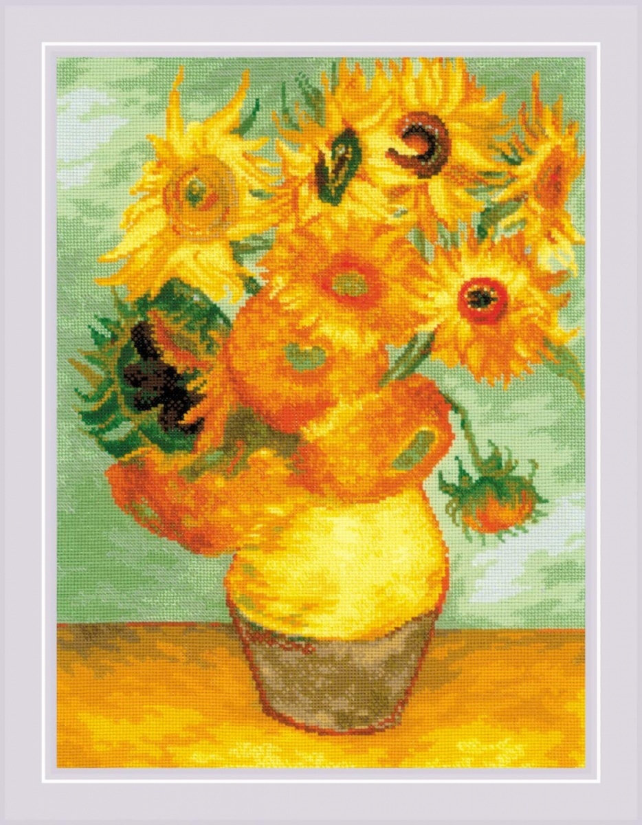 Sunflowers after V. Van Gogh's Painting Cross Stitch Kit фото 1