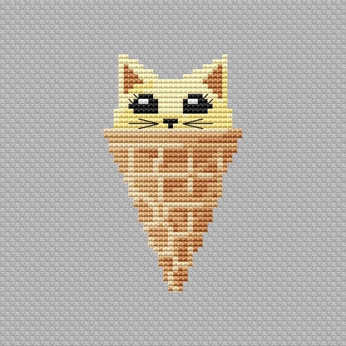 Ice Cream with Lemon Cat Cross Stitch Pattern фото 1