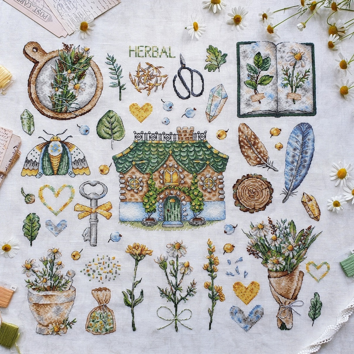Herbal House Cross Stitch Pattern фото 2