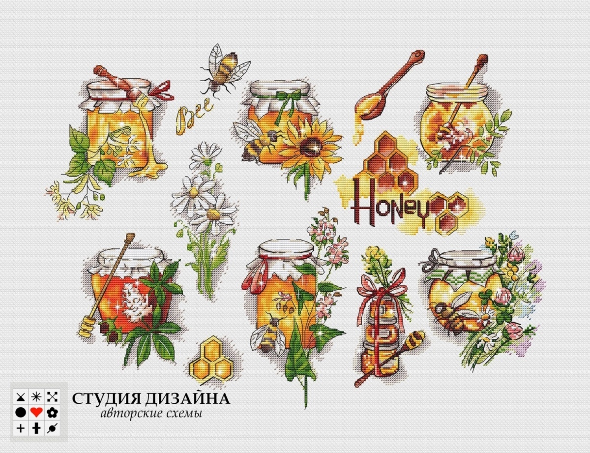 Honey Cross Stitch Chart фото 1