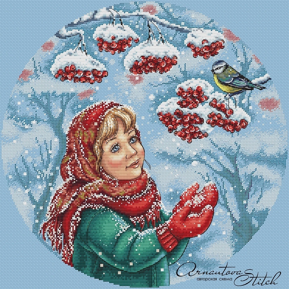 Russian Winter Cross Stitch Chart фото 2