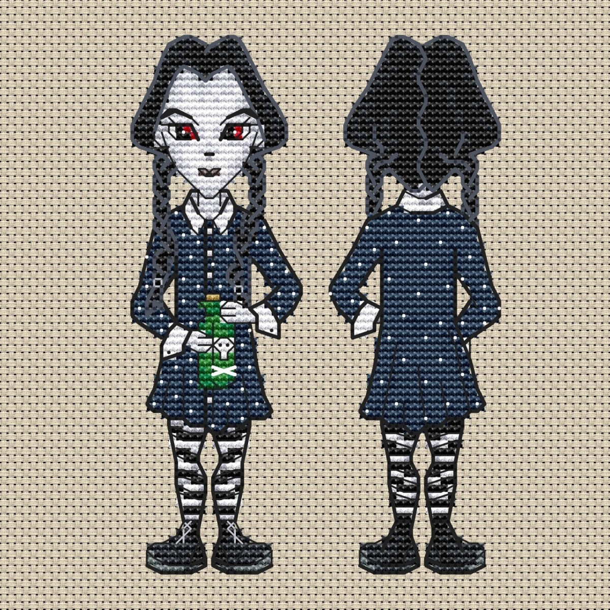 The Addams Family. Wednesday Cross Stitch Pattern фото 1