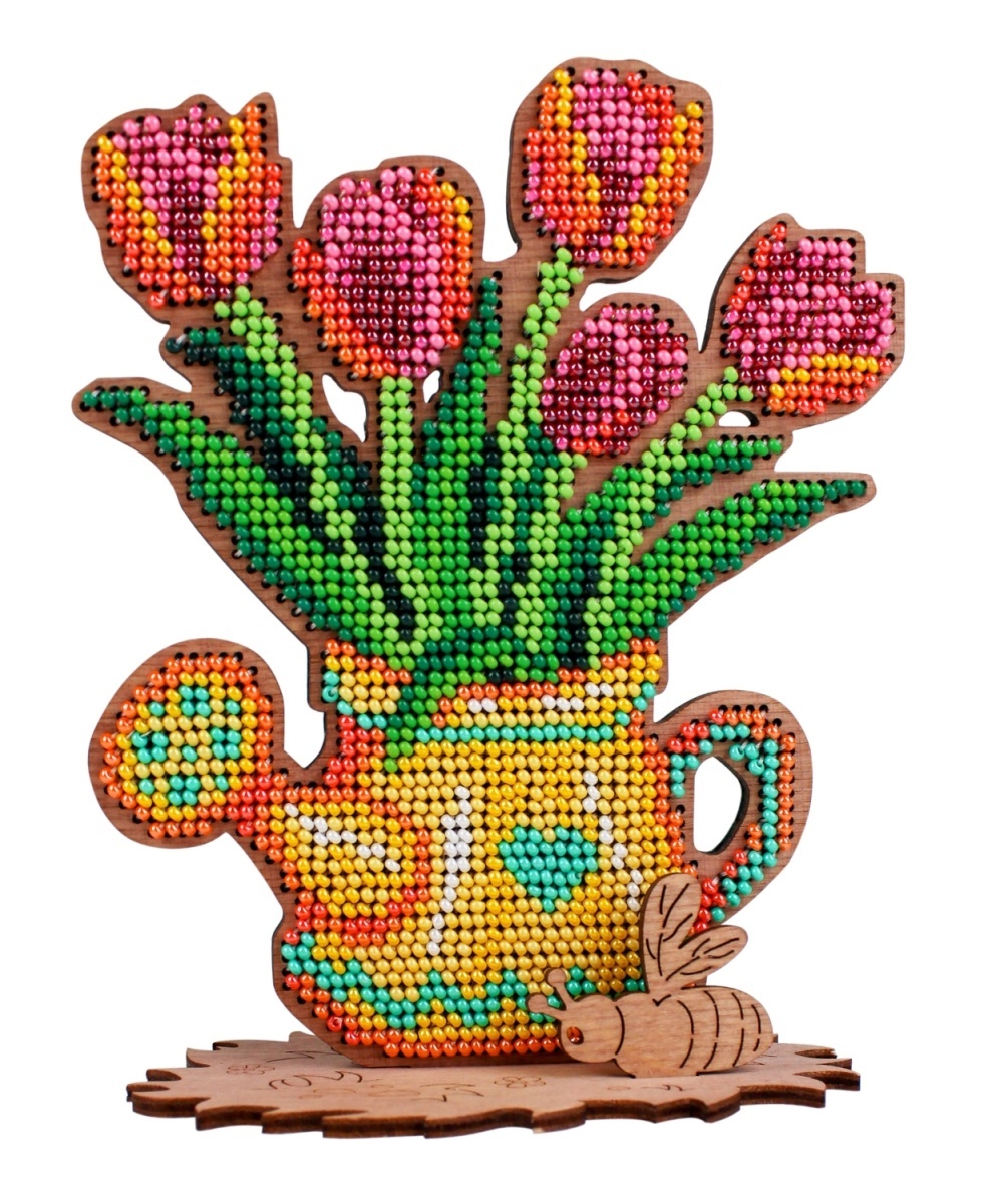 Watering Can with Tulips Bead Embroidery Kit фото 1