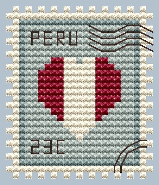 Peru Postage Stamp Cross Stitch Pattern фото 1