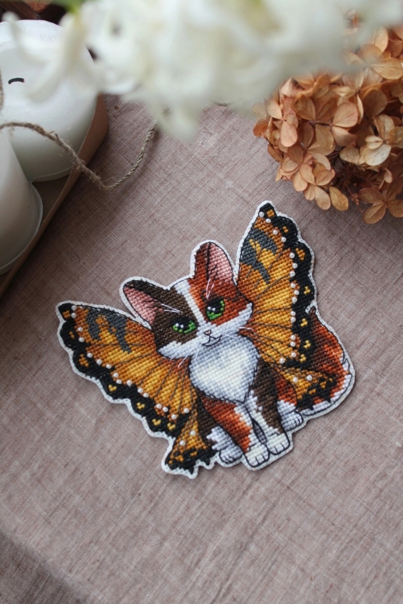 Butterfly Cat Cross Stitch Pattern фото 5