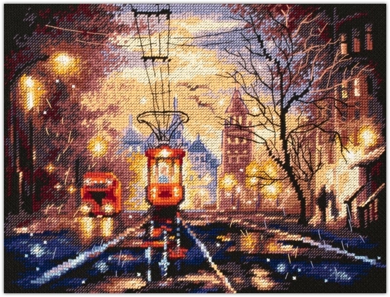 Night Tram Cross Stitch Kit фото 1