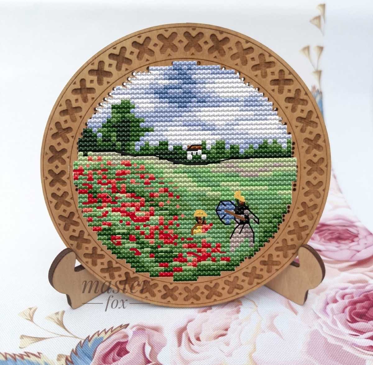 The Poppies Circle Cross Stitch Pattern фото 3