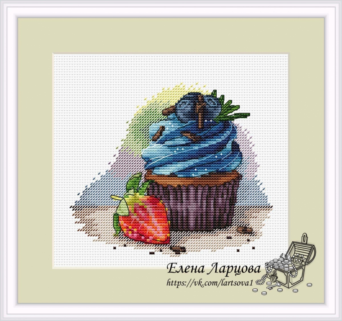 Cupcake Cross Stitch Pattern, code EL-011 Elena Lartsova | Buy online ...