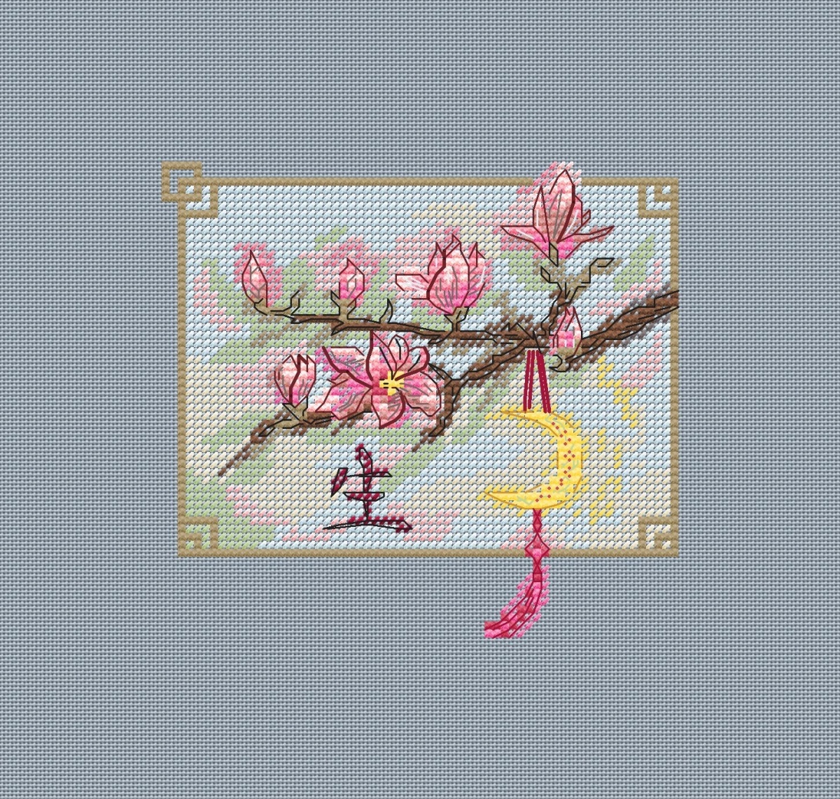 Flowers of the East. Magnolia Cross Stitch Pattern фото 4