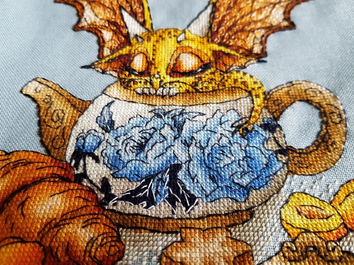 Dragon and Teapot Cross Stitch Pattern фото 4