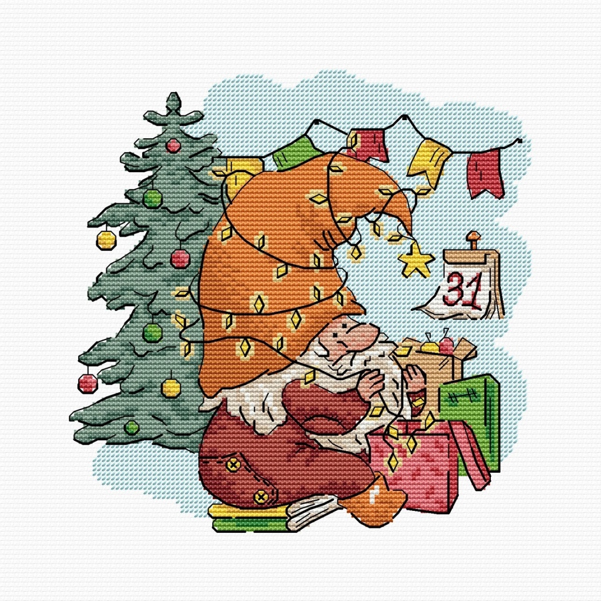 Gnome. December 31st Cross Stitch Pattern фото 1