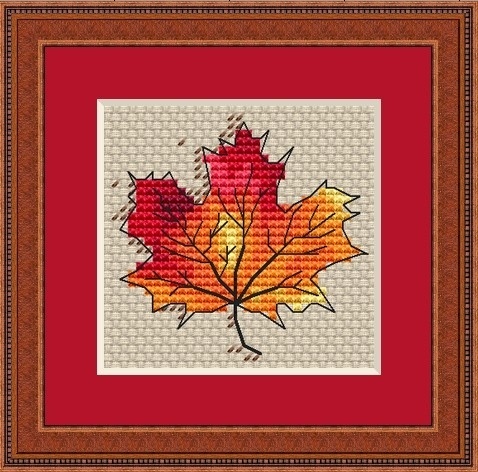Maple Leaf Cross Stitch Pattern фото 1