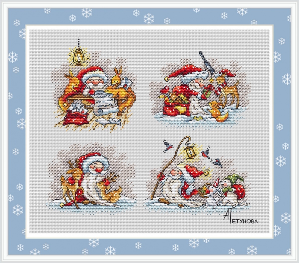 Santa's Weekdays Cross Stitch Pattern фото 1