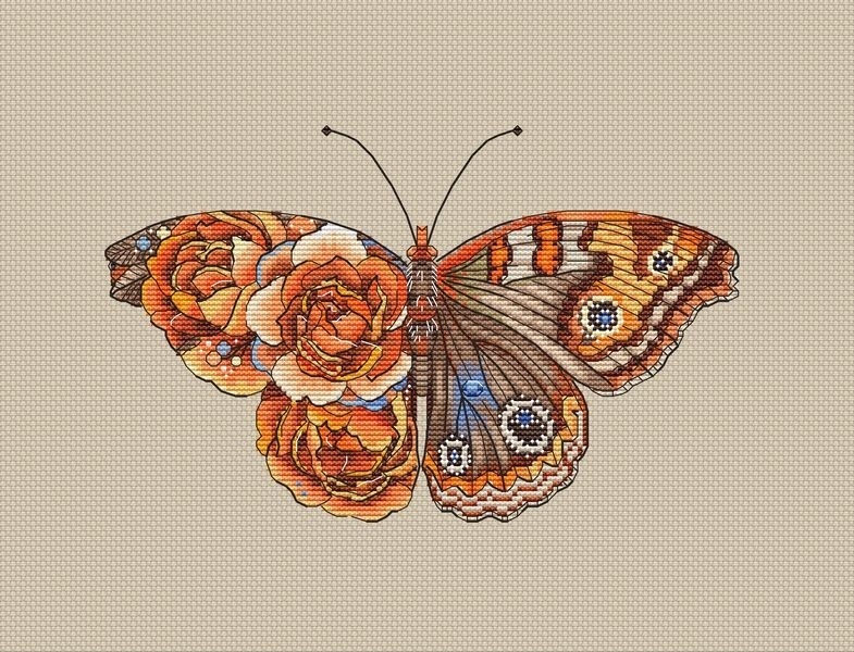 Amber Butterfly Cross Stitch Pattern фото 2
