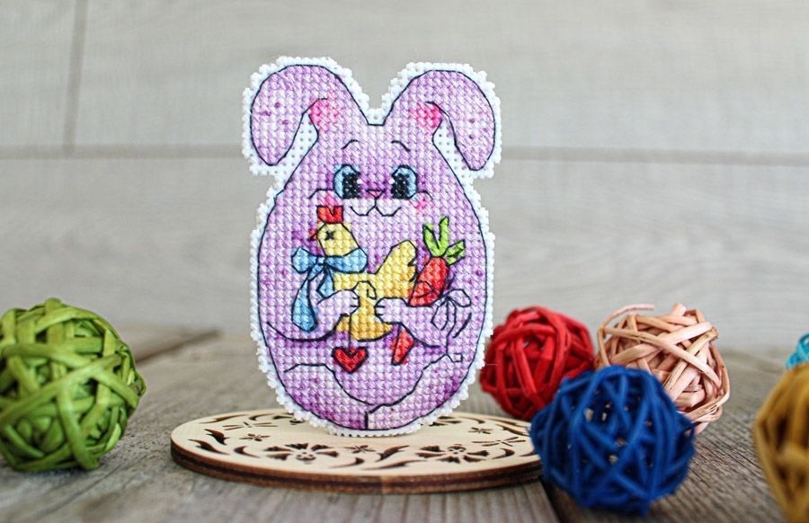 Easter Bunny with Chicken Cross Stitch Kit фото 2
