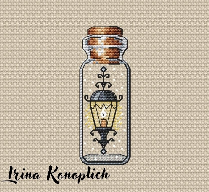 Bottles. Street Lamp Cross Stitch Pattern фото 1
