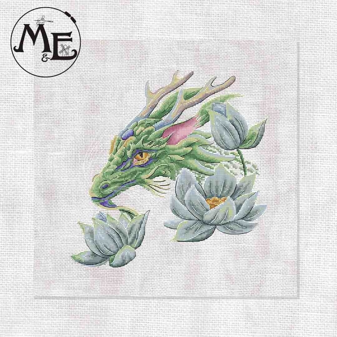 Dragon Flowers Cross Stitch Pattern фото 1