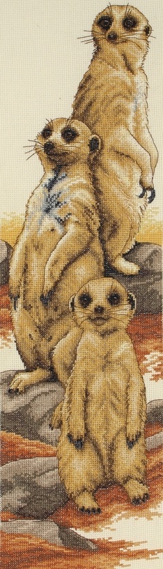 Three Meerkats Cross Stitch Kit фото 1