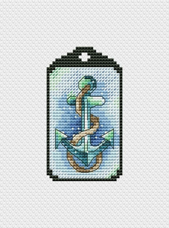 Anchor Keychain Cross Stitch Pattern фото 1