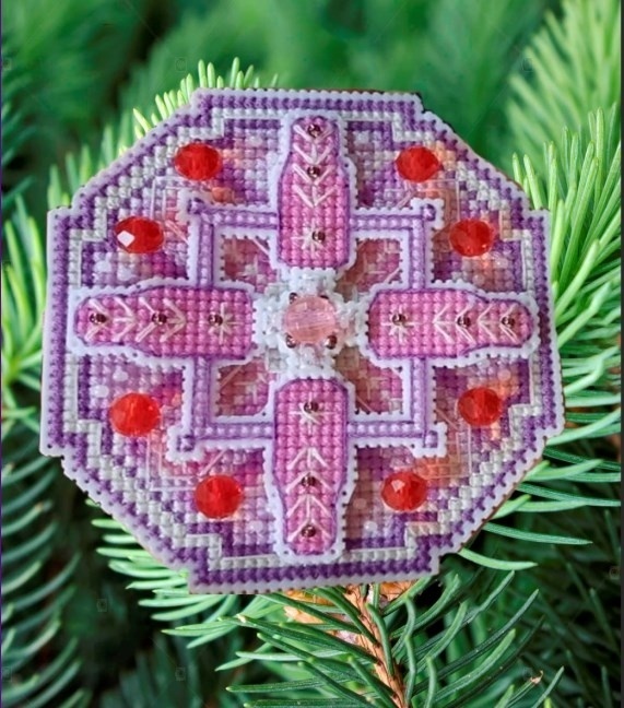 Christmas Bauble. Lilac Cross Stitch Pattern фото 1