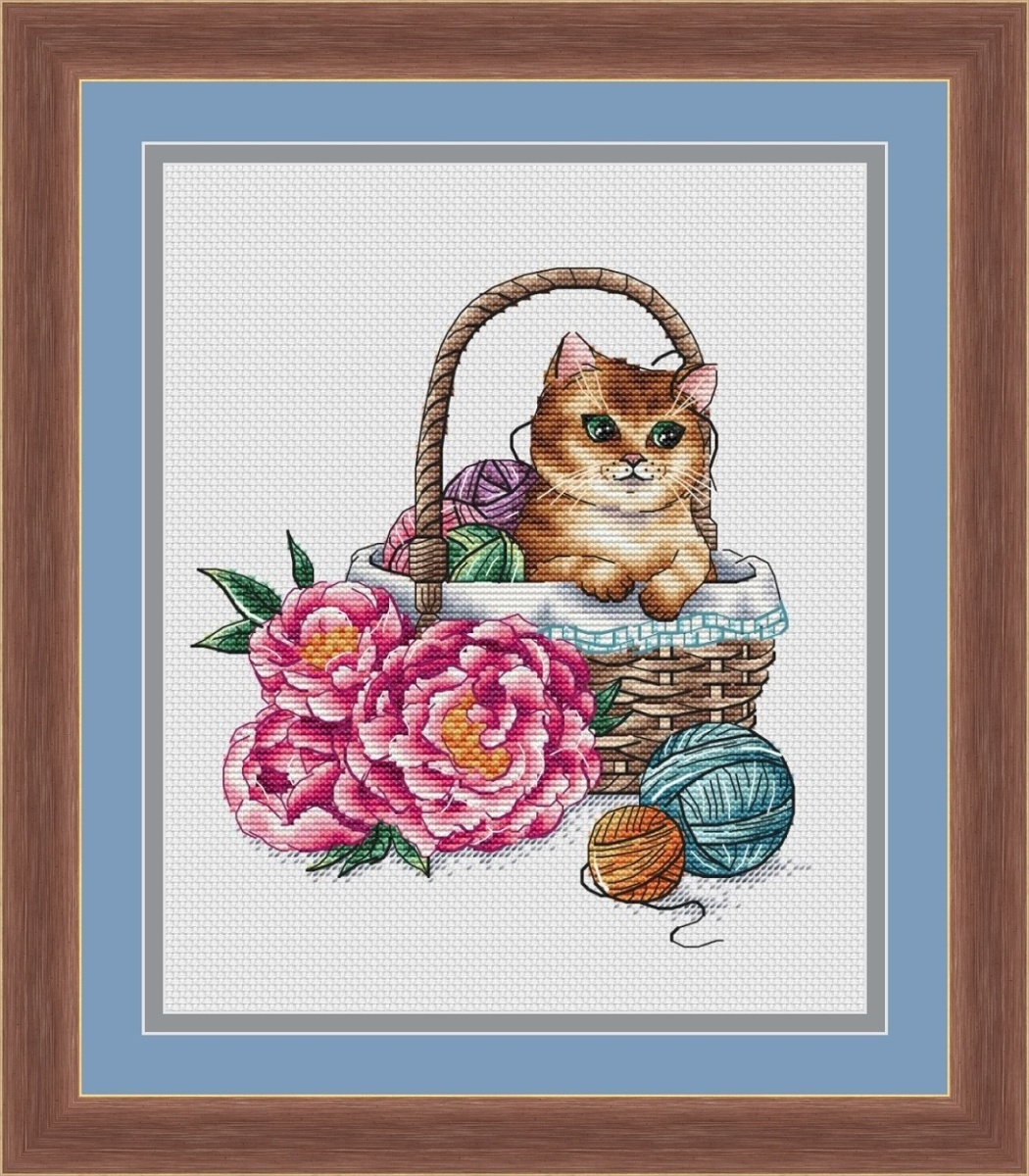 Cat in the Basket Cross Stitch Pattern фото 2