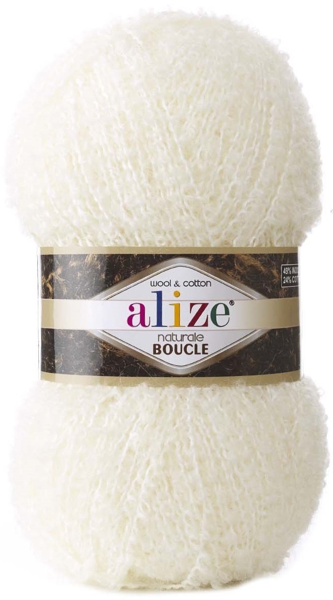 Alize Naturale Boucle, 49% Wool, 24% Cotton, 24% Acrylic, 3% Polyester 5 Skein Value Pack, 500g фото 4