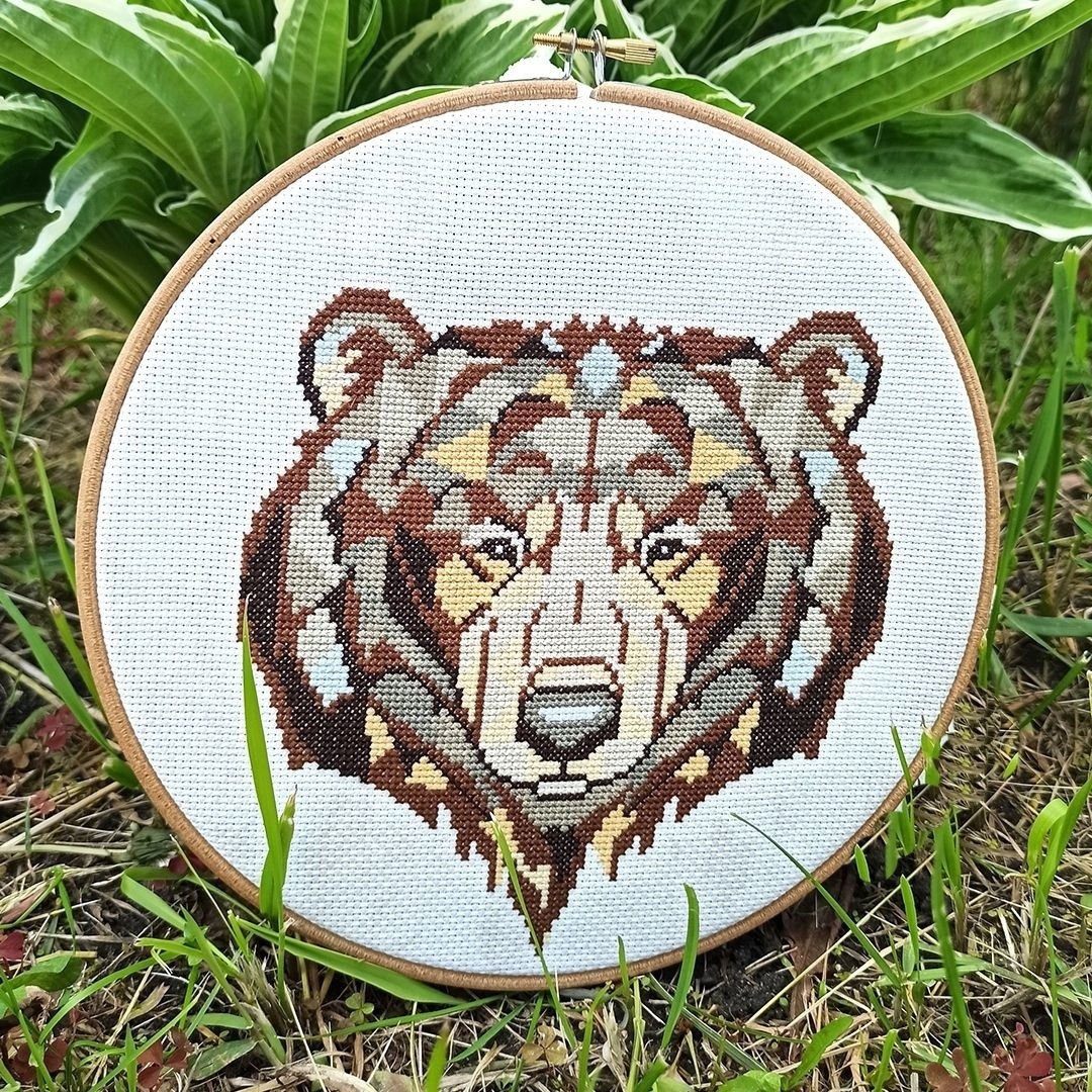 Bear Modern Cross Stitch Pattern фото 2
