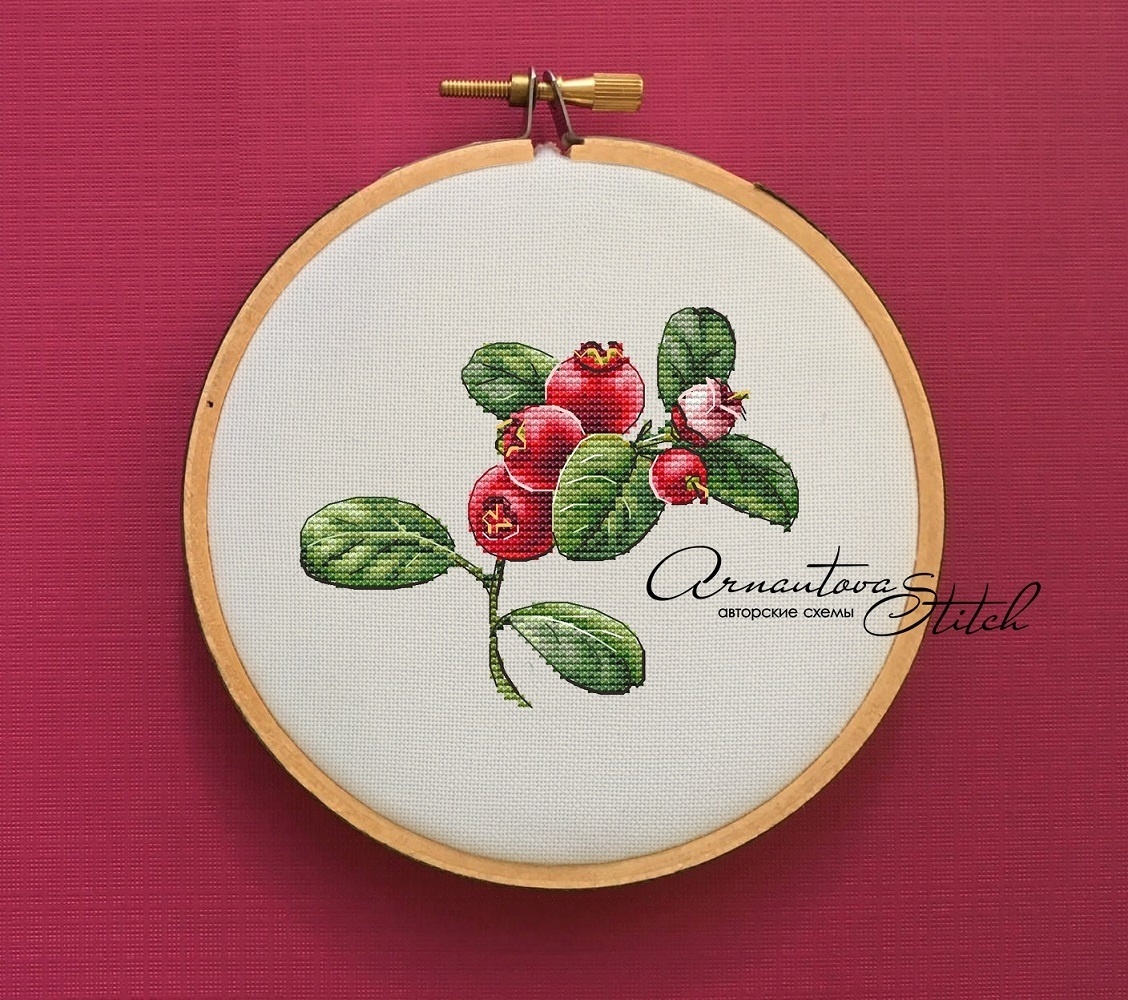 A Sprig of Cranberries Cross Stitch Pattern фото 2