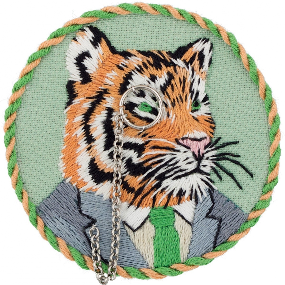 Edmund the Tiger Brooch Embroidery Kit фото 1