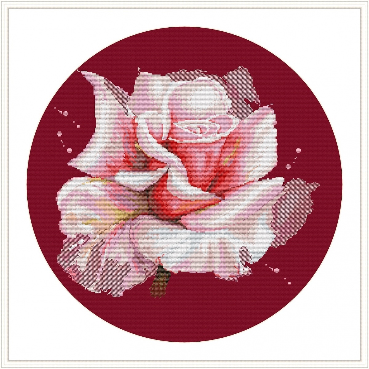 Rose. Pink. L Cross Stitch Pattern фото 5