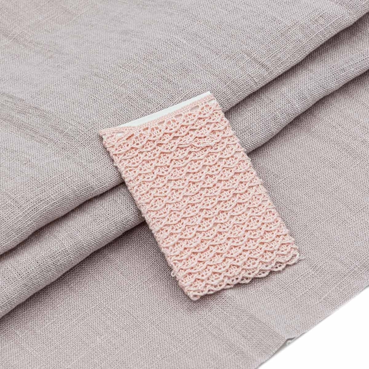 Dusty Rose&Pink Linen with Braid Patchwork Fabric фото 1