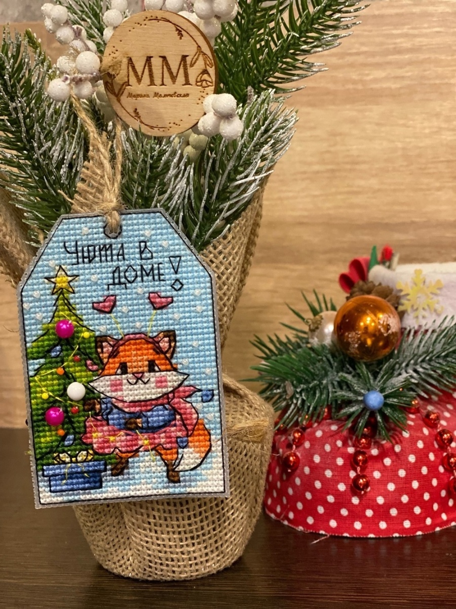 Christmas Tags. Fox Cross Stitch Pattern фото 3