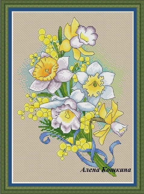 Spring Postcard 2 Cross Stitch Pattern фото 1