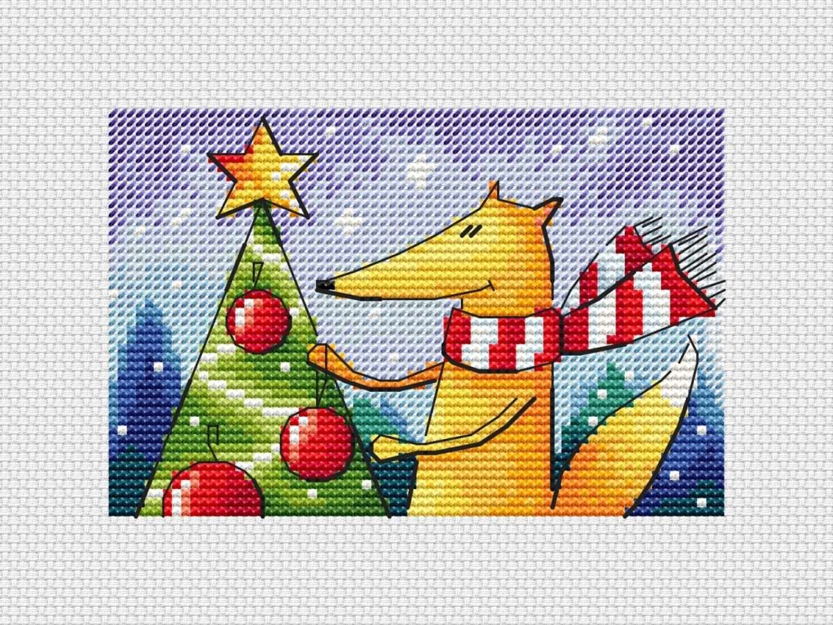 New Year of the Little Fox Cross Stitch Pattern фото 2