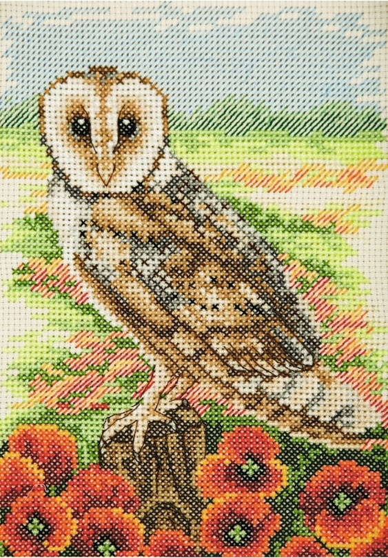 Owl and Poppies Cross Stitch Kit фото 1