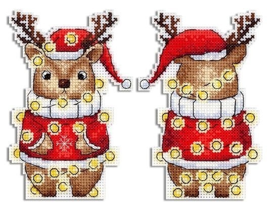 New Year's Deer Cross Stitch Kit   фото 1