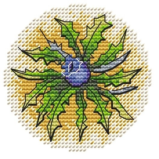 Summer Colors. Thistle Cross Stitch Pattern фото 1