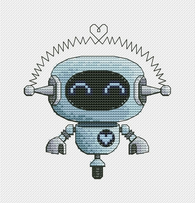 Robot 4 Cross Stitch Pattern фото 1