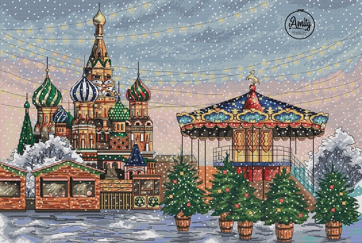New Year in Moscow Cross Stitch Pattern фото 1