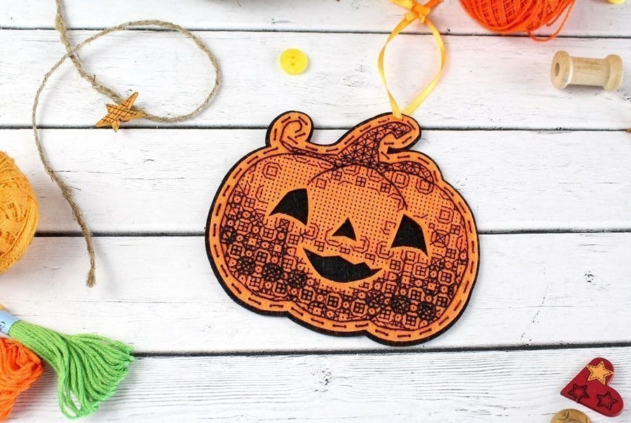 Pumpkin with Patterns Cross Stitch Kit фото 3