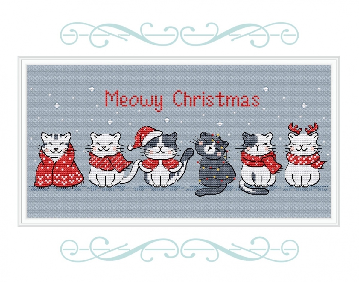 Meowy Christmas Cross Stitch Pattern фото 2
