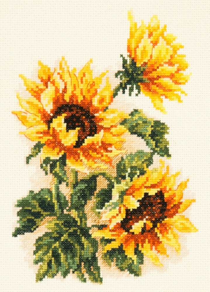 Three Sunflowers Cross Stitch Kit фото 3