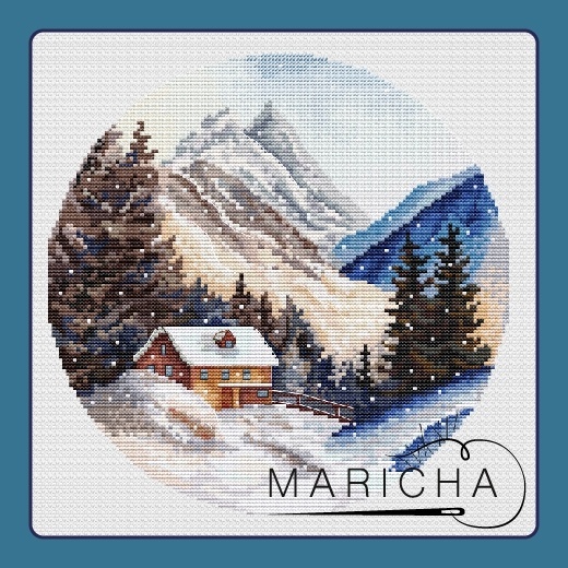 A House in the Mountains Cross Stitch Chart фото 1