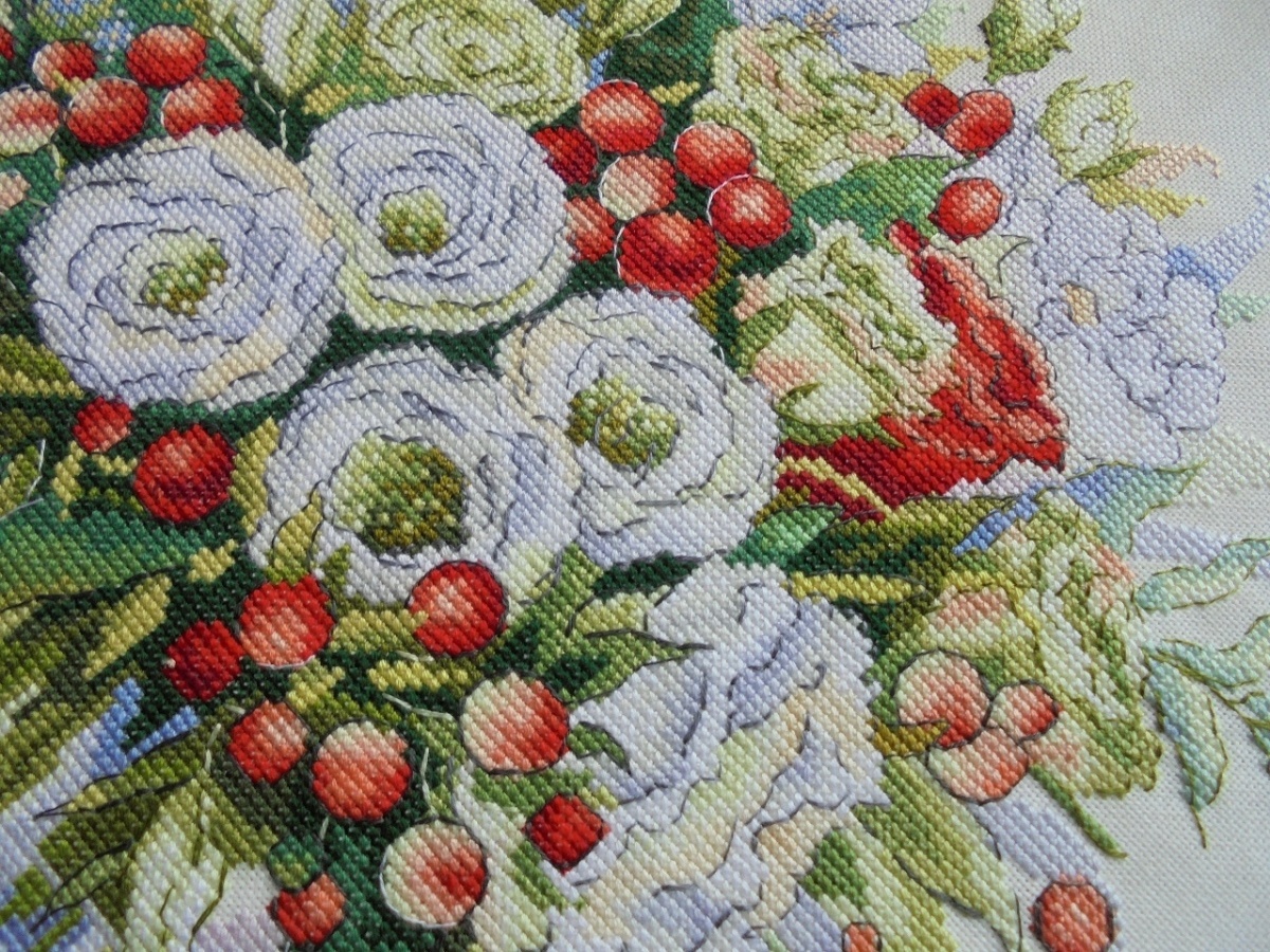 Scarlet Bouquet Cross Stitch Pattern фото 4