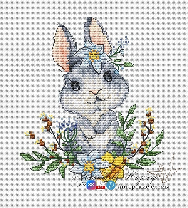 Spring Hurly-burly. Bunny 3 Cross Stitch Pattern фото 1