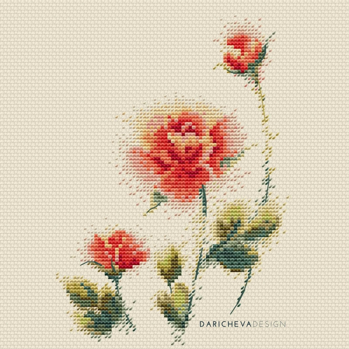 Rose Buds Cross Stitch Pattern фото 3
