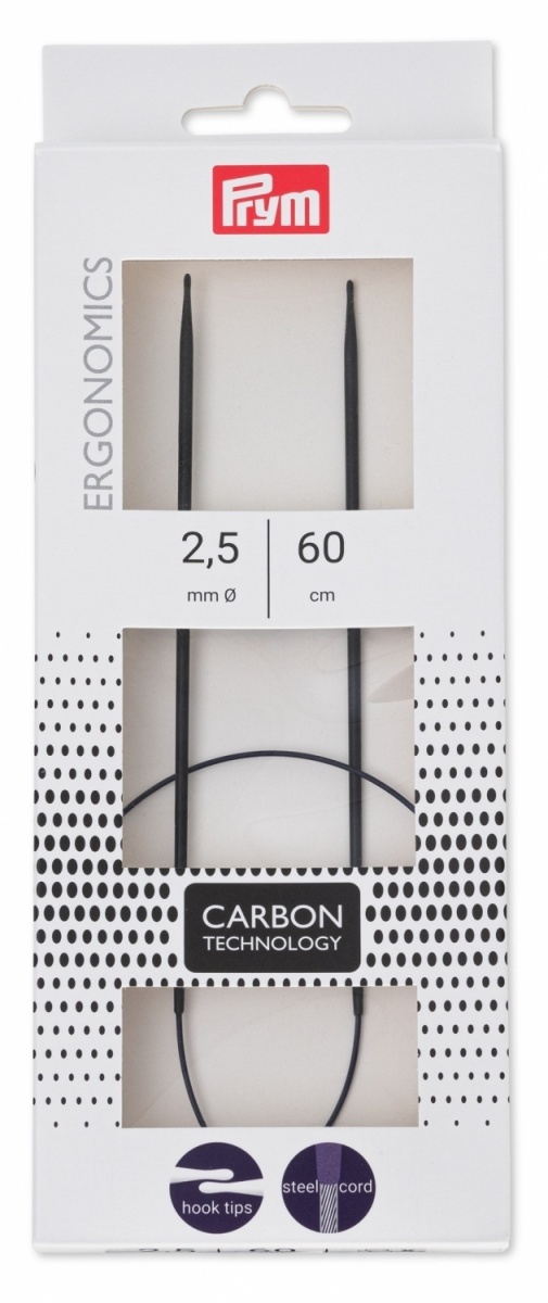 Circular knitting needles, Ergonomic Carbon, 2,5mm/60 фото 1