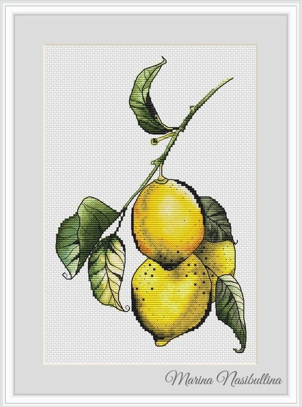 Sicilian Lemons Cross Stitch Pattern фото 1
