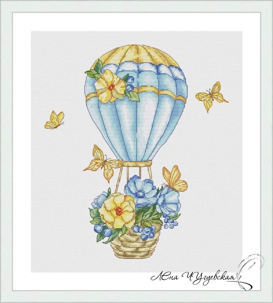 Flower Balloon Cross Stitch Pattern фото 1